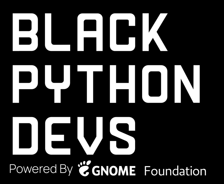 Black Python Devs logo with GNOME Foundation sponsorship